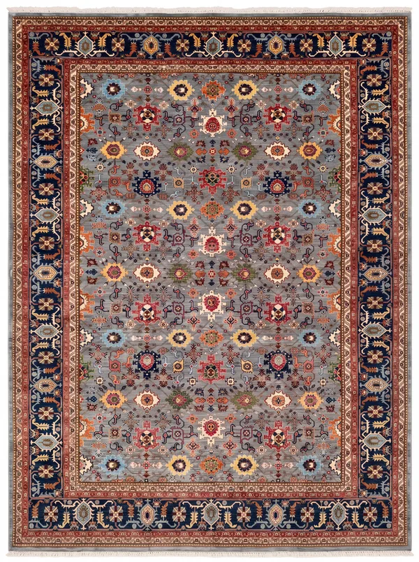 Mamluk Heriz All-Over Steel Blue, Heriz, Iran persian rug, in steel blue, Wool, 240 × 365 cm (7'10" × 12'0"), Nasim Carpets Malaysia