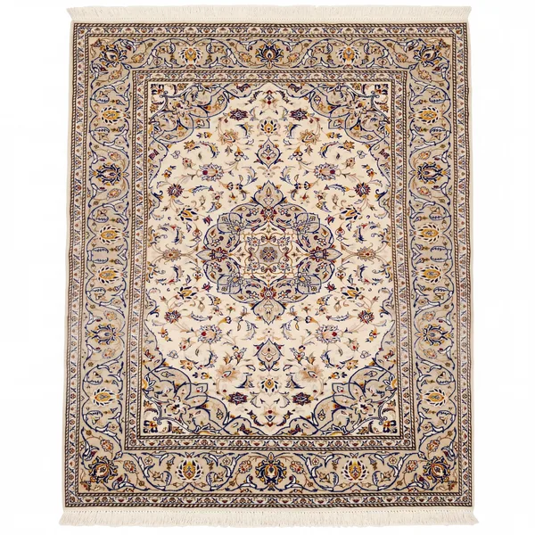 Kashan Medallion Ivory, Kashan, Iran persian rug, in antique ivory, Wool, 143 × 213 cm (4'8" × 7'0"), Nasim Carpets Malaysia