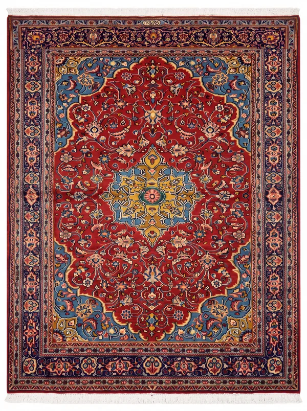 Kashan Shah Abassi, Kashan, Iran persian rug, in madder red, Wool, 128 × 189 cm (4'2" × 6'2"), Nasim Carpets Malaysia