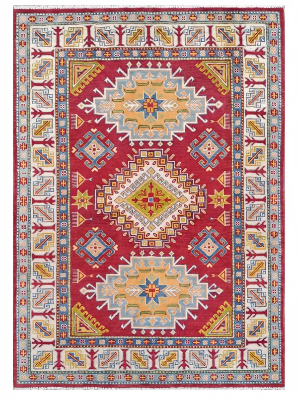 Kazakh Tribal Medallion Red, Kazakh, Afghanistan tribal rug, in madder red, Wool, 175 × 117 cm (5'9" × 3'10"), Nasim Carpets Malaysia