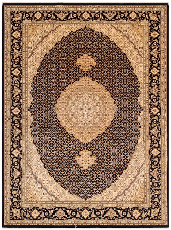 Tabriz Mahi Medallion Navy, Tabriz, Iran persian rug, in midnight navy, Wool, 183 × 274 cm (6'0" × 9'0"), Nasim Carpets Malaysia