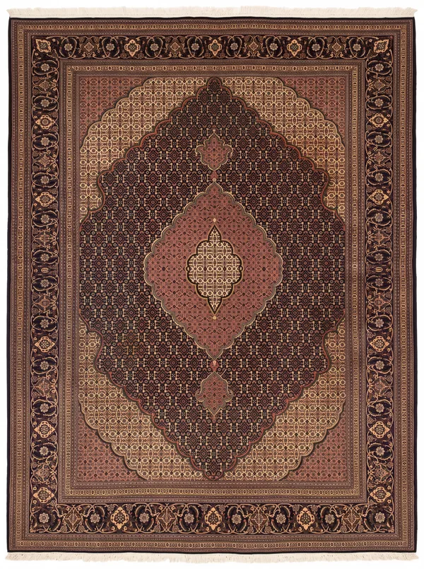 Tabriz Mahi Medallion Midnight Blue, Tabriz, East Azerbaijan Province, Iran persian rug, in midnight blue, Wool, 213 × 305 cm (7'0" × 10'0"), Nasim Carpets Malaysia