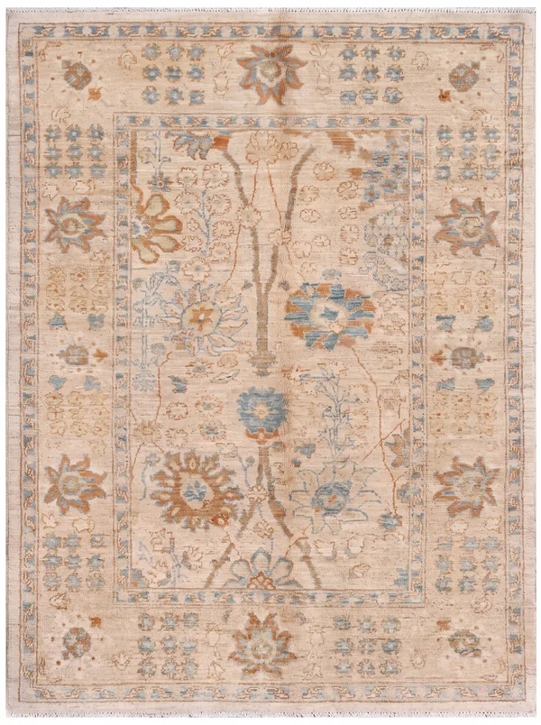 Ziegler Floral Tree-of-Life Ivory, Peshawar, Pakistan (Ziegler/Sultanabad revival tradition) tribal rug, in antique ivory, Wool, 184 × 118 cm (6'0" × 3'10"), Nasim Carpets Malaysia