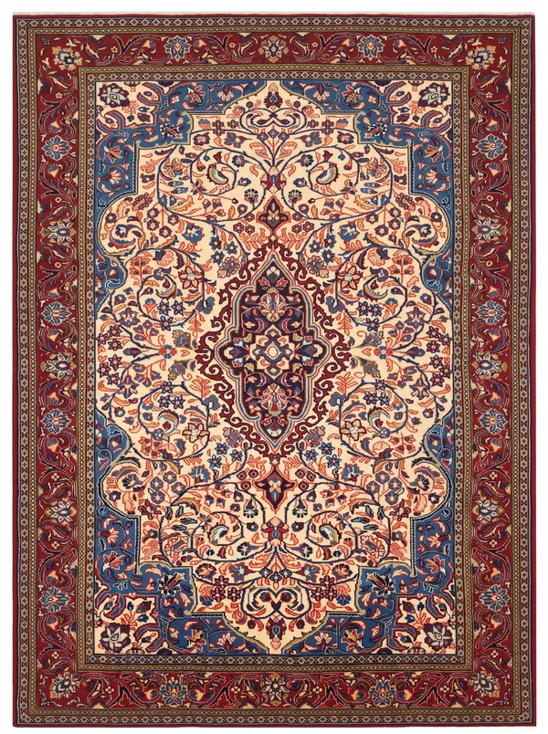 Sarouk Medallion Ivory, Sarouk, Markazi Province, Iran persian rug, in antique ivory, Wool, 134 × 219 cm (4'5" × 7'2"), Nasim Carpets Malaysia