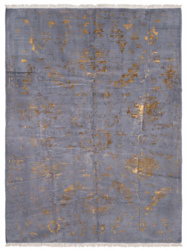 Turkish Modern Abstract Slate Gold, Turkey modern rug, in slate grey, Wool, 305 × 396 cm (10'0" × 13'0"), Nasim Carpets Malaysia