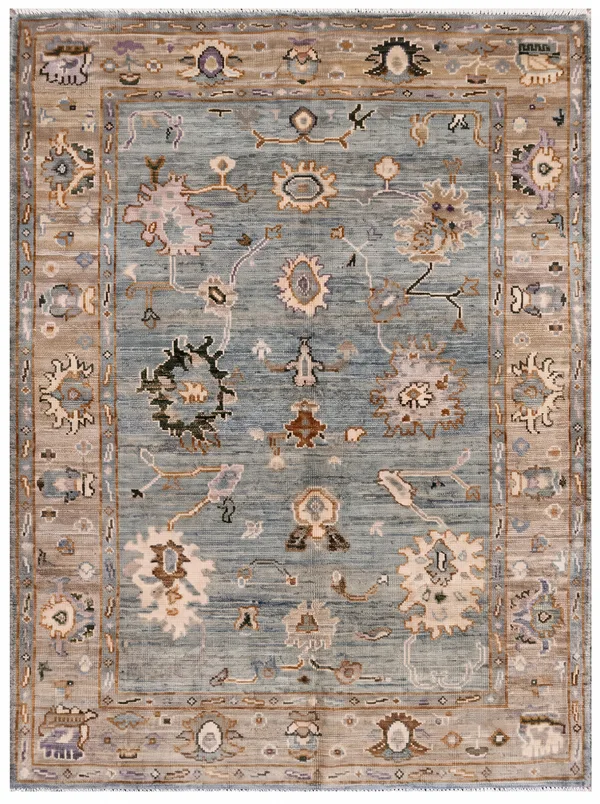 Sultanabad Allover Floral Steel Blue, Sultanabad (Arak), Iran persian rug, in steel blue, Wool, 190 × 125 cm (6'3" × 4'1"), Nasim Carpets Malaysia