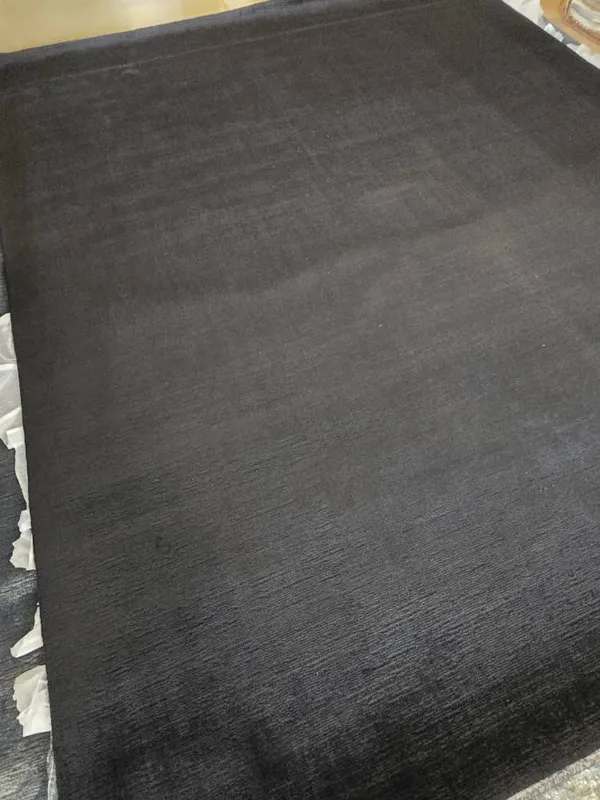 Contemporary Solid Charcoal, India (contemporary export production, likely Jaipur or Bhadohi) modern rug, in charcoal black, Wool, 244 × 305 cm (8'0" × 10'0"), Nasim Carpets Malaysia