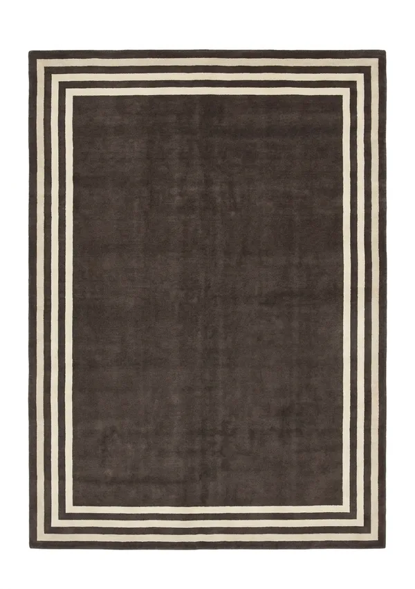 Tibetan Minimalist Charcoal, Tibet modern rug, in charcoal brown, Wool, 311 × 369 cm (10'2" × 12'1"), Nasim Carpets Malaysia