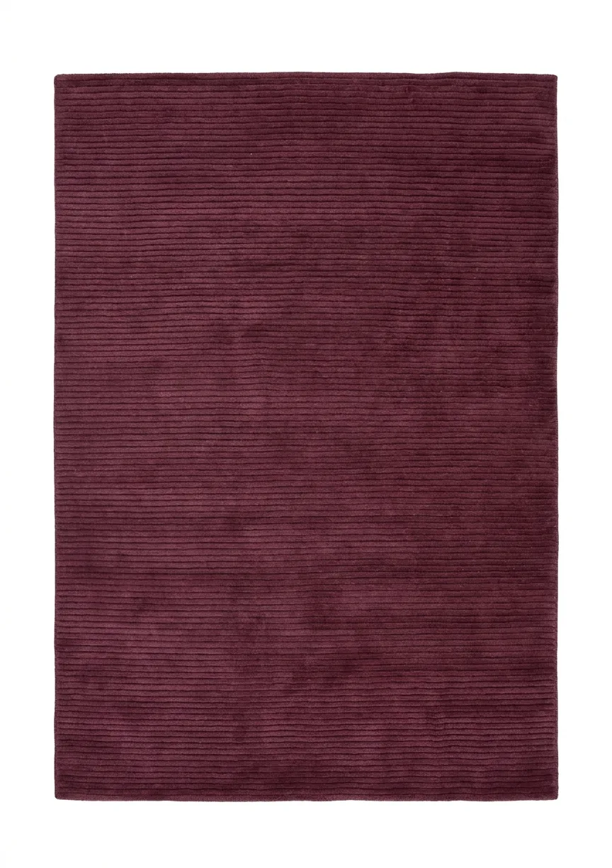 Nepal Ribbed Plain Burgundy, Kathmandu, Nepal modern rug, in burgundy, Wool, 155 × 216 cm (5'1" × 7'1"), Nasim Carpets Malaysia — view 1