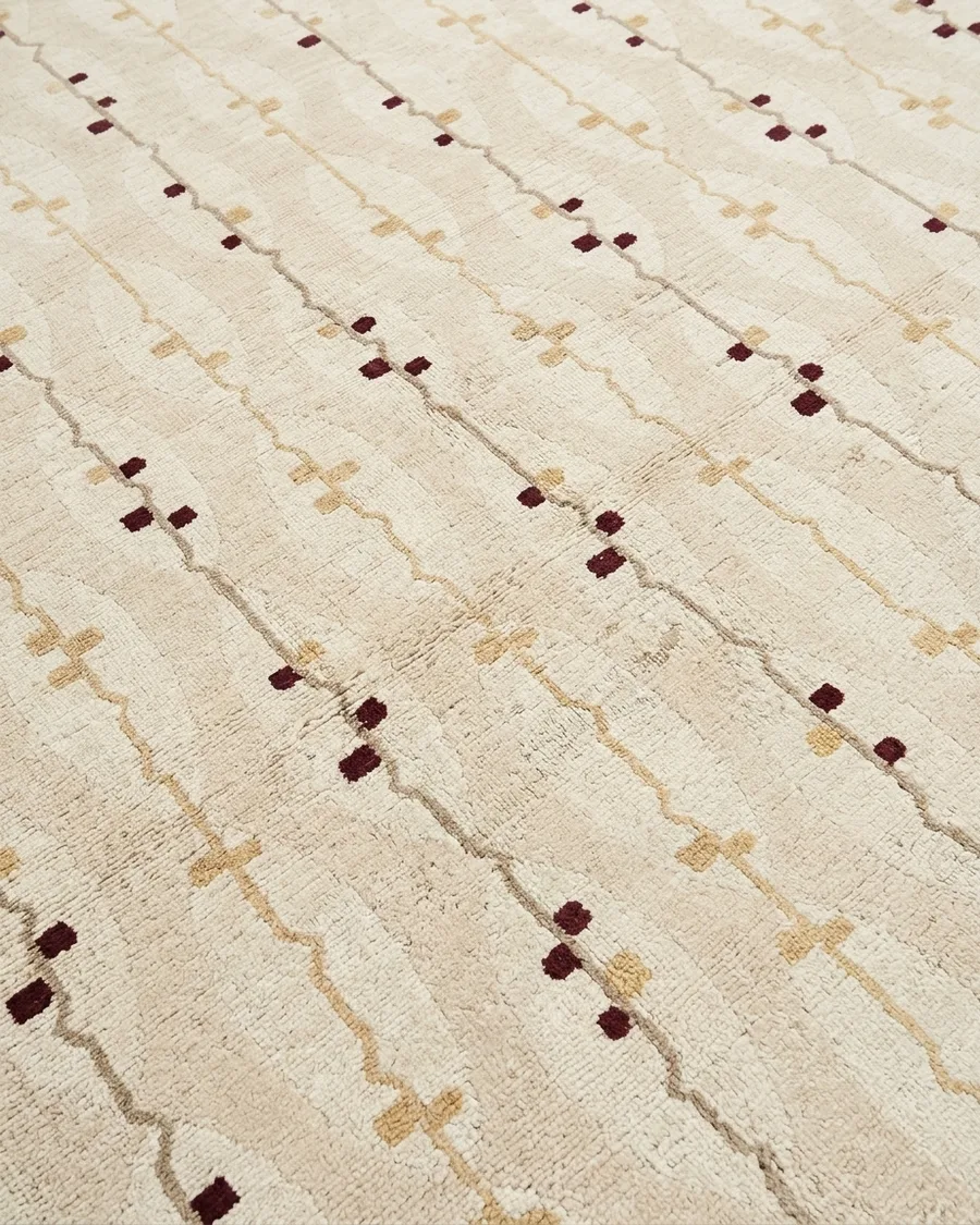 Tibetan Vine Scroll Cream, Nepal modern rug, in cream, Wool, 180 × 256 cm (5'11" × 8'5"), Nasim Carpets Malaysia — view 3