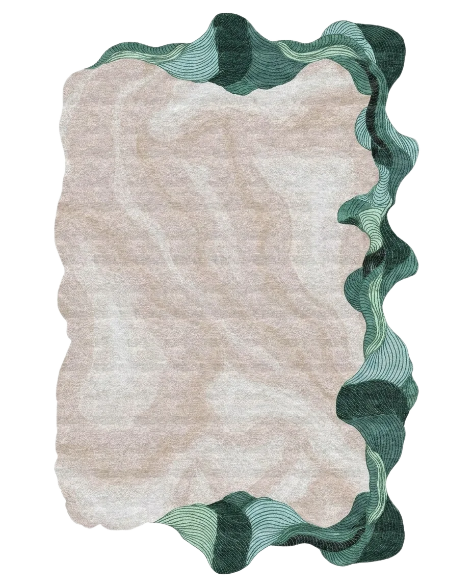 Coastal Drift, custom rug, 200 × 300 cm (6'7" × 9'10"), Nasim Carpets Malaysia